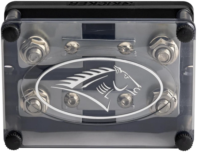 Main image of Kicker 50HPFD2 Warhorse 2-Output Fused Distribution Block | Dual amp power feeds, built-in circuit protection, clean amplifier wiring