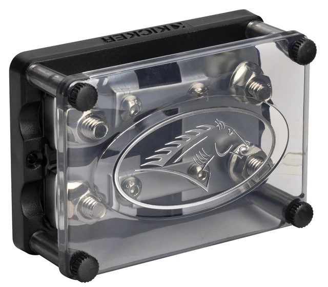 Alt view image 3 of 7 - Kicker 50HPFD2 Warhorse 2-Output Fused Distribution Block | Dual amp power feeds, built-in circuit protection, clean amplifier wiring