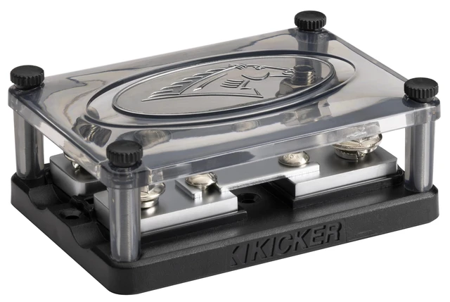 Alt view image 4 of 7 - Kicker 50HPFD2 Warhorse 2-Output Fused Distribution Block | Dual amp power feeds, built-in circuit protection, clean amplifier wiring