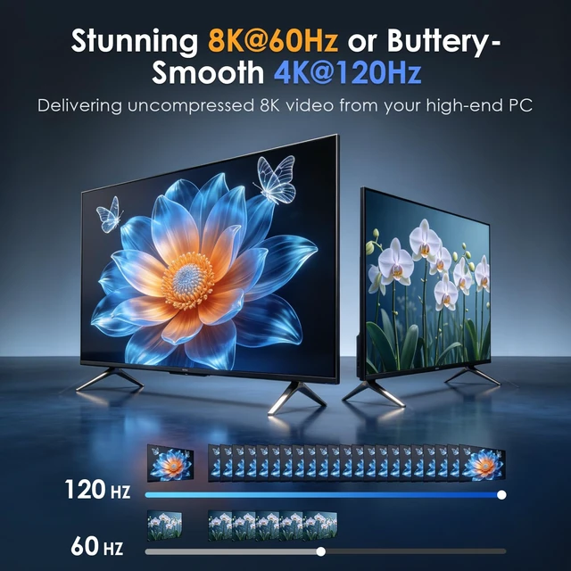 Alt view image 4 of 7 - 8K@60Hz HDMI 2.1 Switch 3 in 1 Out, 40Gbps Ultra HD 4K 120Hz, HDR10/Dolby Vision, 3D, Supports DTS-HD, Dolby TrueHD Compatible with PS5/4 Xbox Nintendo Switch Roku Apple TV Fire Stick Gaming PC