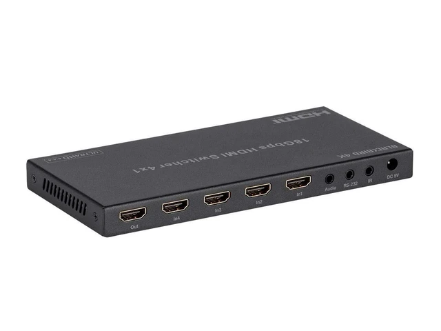 Alt view image 2 of 6 - Monoprice 4K HDMI Switch, 4x1, HDR, 18G, 4K@60Hz, 1080p@60Hz, YCbCr 4:4:4, HDCP 2.2, Dual ARC, Toslink and Analog Audio Extractor, Bidirectional IR Pass-Through - Blackbird Series