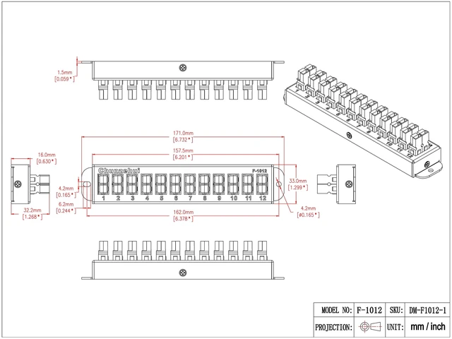 Alt view image 5 of 5 - Chunzehui F-1012 12-Position 45A Electrical Power Distribution Block Module, Connector Power Splitter Distributor Source Strip
