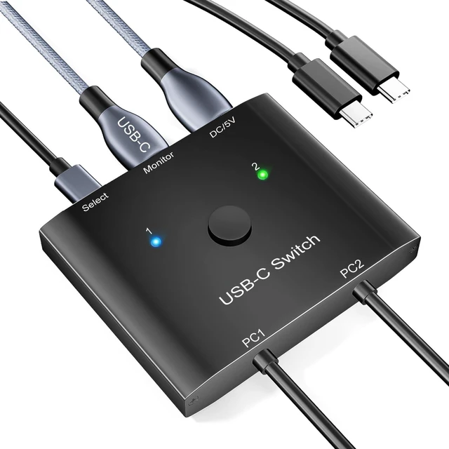 Main image of KCEVE USB C Switch 2 in 1 Out, USB C Switch 2 Laptops 1 Monitor
