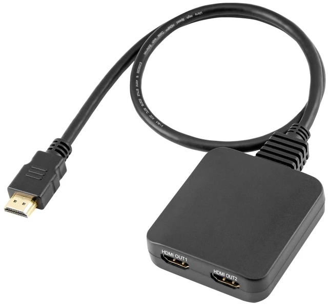 Main image of 8K HDMI 2.1 Splitter 1 in 2 Out with Pigtail Cable, 48Gbps High-Speed HDMI Switch Box Supports 8K@60Hz, 3D, HDR, 12-Bit Deep Color, HDCP2.3, Compatible with Laptop/PC/TV/Projector