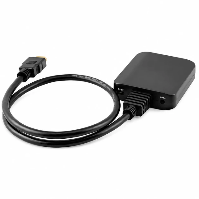 Alt view image 2 of 3 - 8K HDMI 2.1 Splitter 1 in 2 Out with Pigtail Cable, 48Gbps High-Speed HDMI Switch Box Supports 8K@60Hz, 3D, HDR, 12-Bit Deep Color, HDCP2.3, Compatible with Laptop/PC/TV/Projector