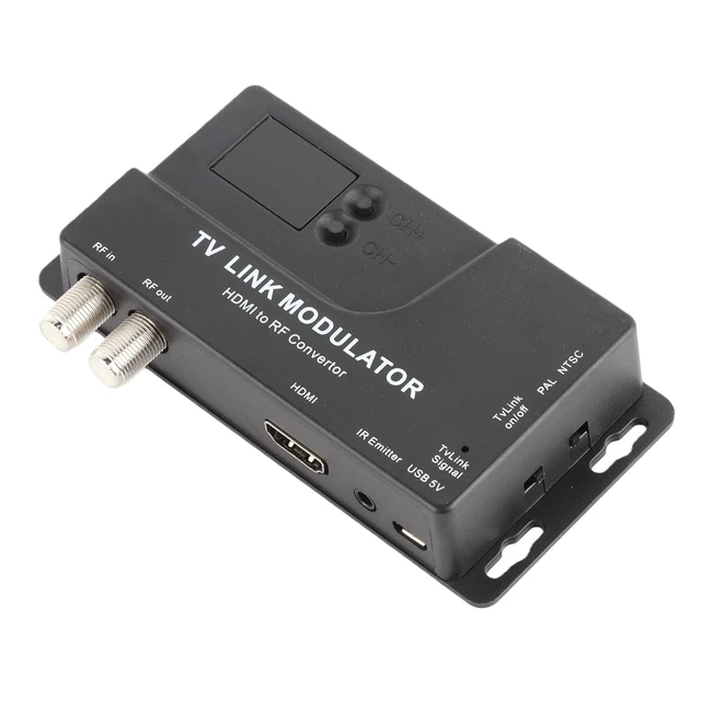 Alt view image 2 of 7 - Diyeeni HDMI to RF Modulator, F Female Connectors | RF Modulator for TV, VHF UHF AV to RF Coaxial Converter, Support for DVD Bule-ray Players TV PAL NTSC Format