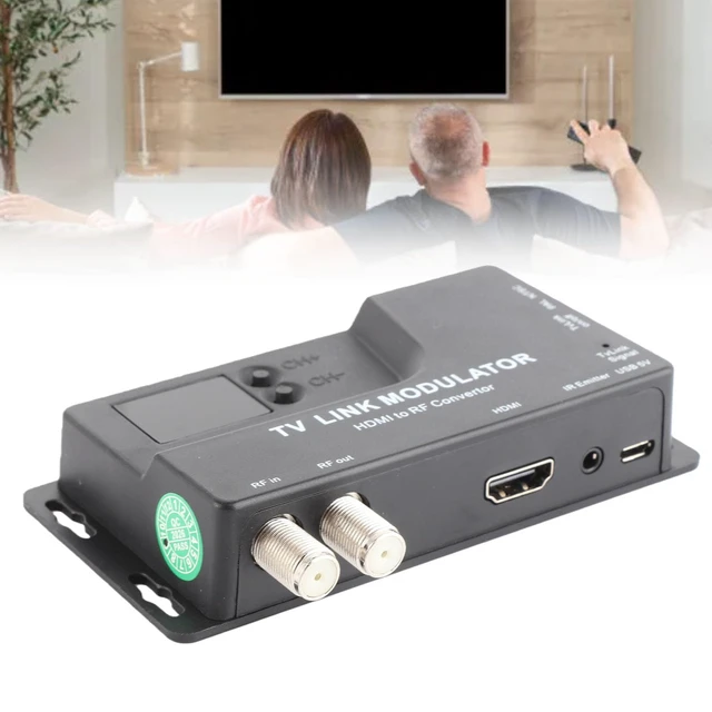 Alt view image 3 of 7 - Diyeeni HDMI to RF Modulator, F Female Connectors | RF Modulator for TV, VHF UHF AV to RF Coaxial Converter, Support for DVD Bule-ray Players TV PAL NTSC Format