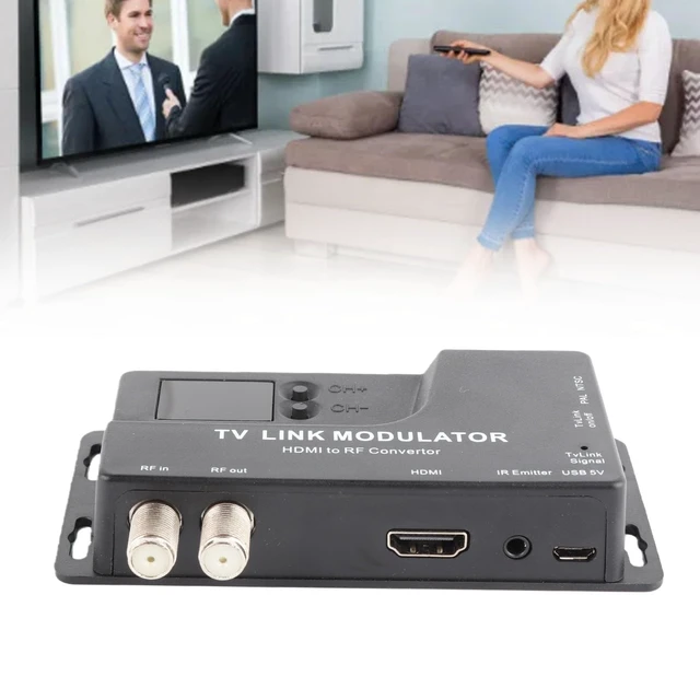 Alt view image 4 of 7 - Diyeeni HDMI to RF Modulator, F Female Connectors | RF Modulator for TV, VHF UHF AV to RF Coaxial Converter, Support for DVD Bule-ray Players TV PAL NTSC Format