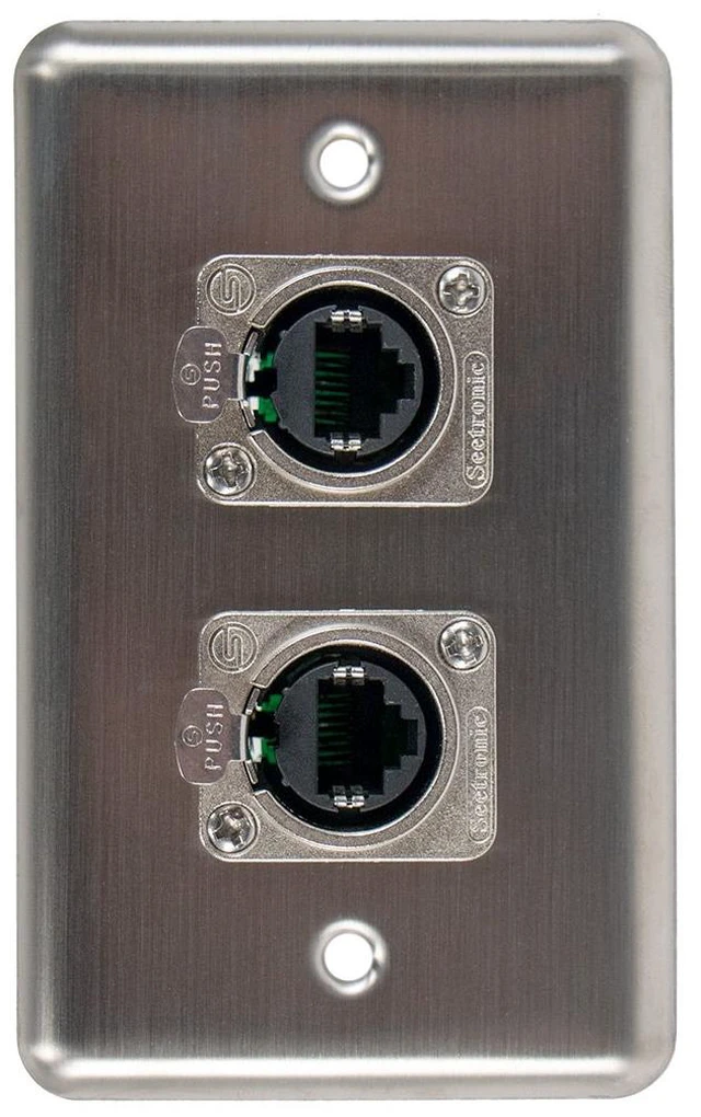 Main image of Elite Core Duplex Wall Plate w/2 Tactical Ethernet Connections D-2-2E