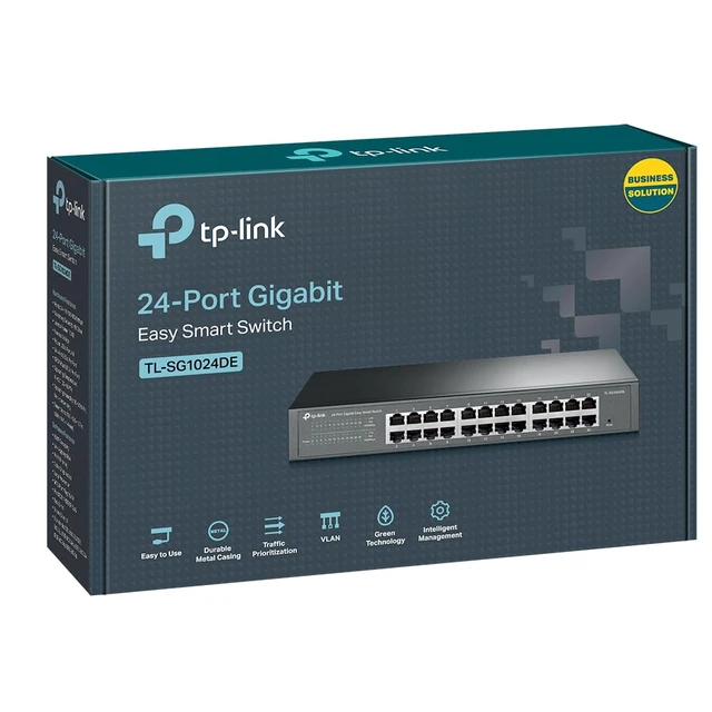Alt view image 3 of 6 - TP-Link TL-SG1024DE, 24 Port Gigabit Easy Smart Managed Ehternet Switch | Plug & Play, Desktop/Rackmount, Sturdy Metal w/Shielded Ports, Support QoS, VLAN, IGMP, LAG, Black