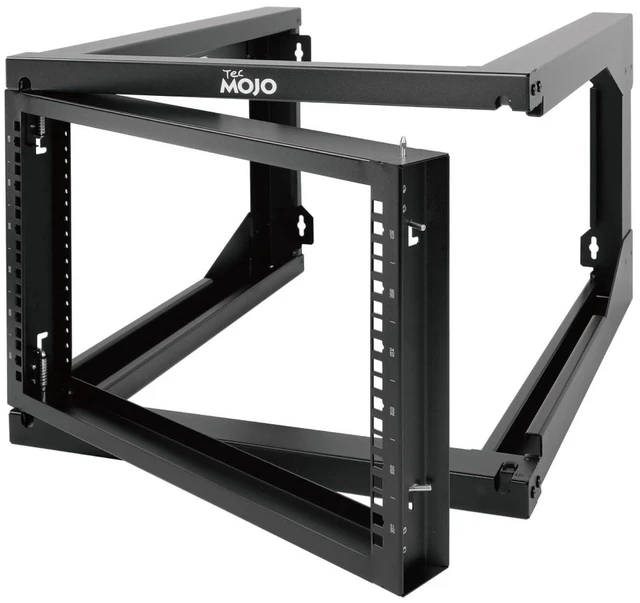 Main image of Tecmojo 6U Wall Mount Server Rack Swing Gate, Wall Mount Rack for 19in Computer/AV/Data/IT/Media Equipment, Open Frame Server Rack with 24in Depth, Square&Tapped Holes