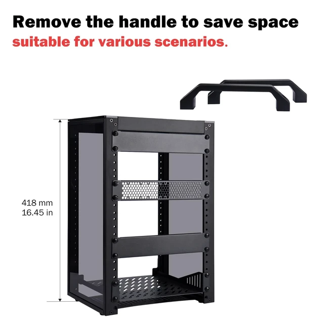 Alt view image 4 of 7 - GeeekPi 8U Network Rack, 10 inch Mini Server Rack for Network, Servers, Audio, and Video Equipment, DeskPi RackMate T1, 7.87 inch Depth