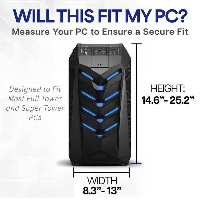 Alt view image 3 of 7 - VIVO Black Large Under Desk and Wall Office PC Mount, MOUNT-PC01L | 8.3 to 13 inch Wide Adjustable Computer Mount, CPU Case Machine Holder Stand, Swivel and Secure Locking, Holds 44 lbs