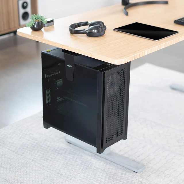 Alt view image 5 of 7 - VIVO Black Large Under Desk and Wall Office PC Mount, MOUNT-PC01L | 8.3 to 13 inch Wide Adjustable Computer Mount, CPU Case Machine Holder Stand, Swivel and Secure Locking, Holds 44 lbs