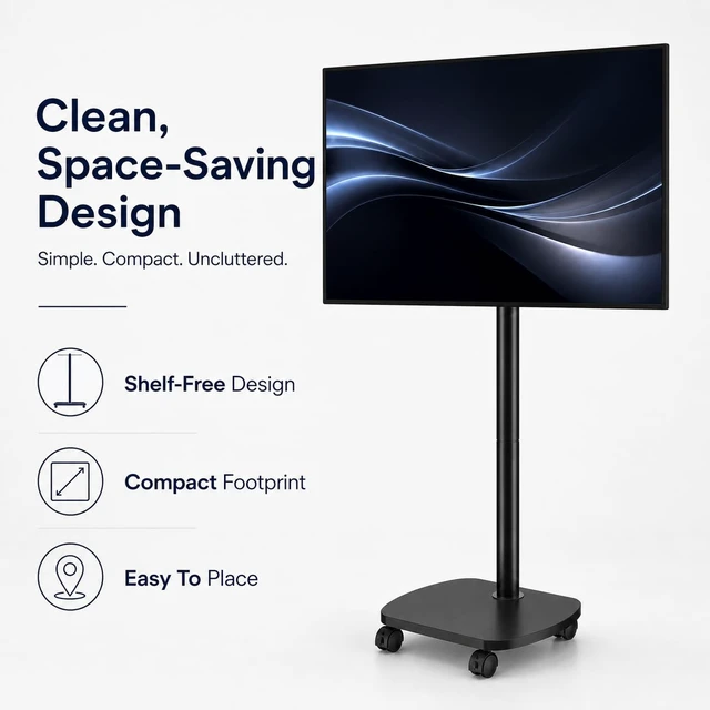 Alt view image 7 of 7 - KWANPH AV CARTS Rolling TV Stand with Wheels for 26-55 Inch TVs