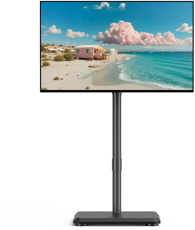 Main image of Zontera Floor TV Stand, TV Cart for 13-50 Inch TVs & Monitors up to 88lbs | Wooden Base, Portable TV Stand, Tilt & Height Adjustable Corner TV Stand for Bedroom, Living Room, VESA 200x200mm