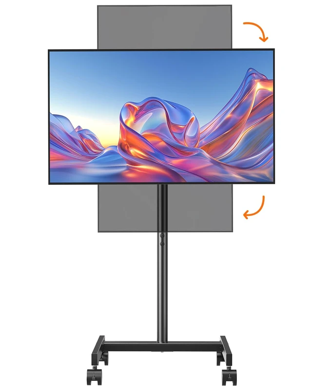 Main image of Afaloona Rolling TV Stand for 13-55" TVs, Portrait and Landscape Rotation | Compact portable TV cart with tilt adjustment, up to 44 lbs, Max VESA 200×200mm for monitors, TVs, Living Room and Outside