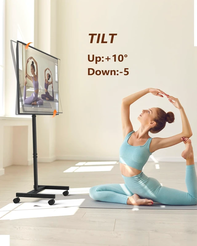 Alt view image 4 of 7 - Afaloona Rolling TV Stand for 13-55" TVs, Portrait and Landscape Rotation | Compact portable TV cart with tilt adjustment, up to 44 lbs, Max VESA 200×200mm for monitors, TVs, Living Room and Outside