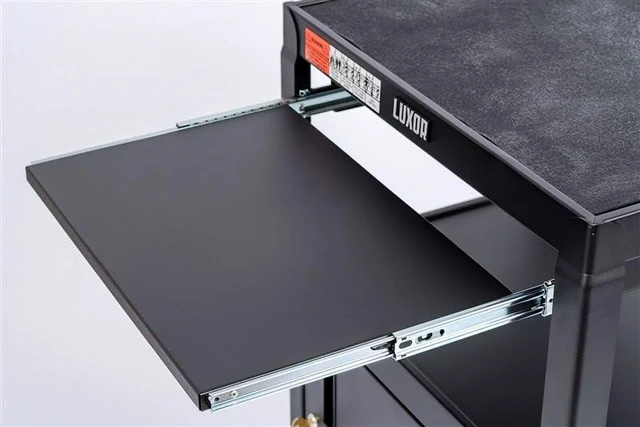 Main image of Classroom Basics AVJ-KB Pullout Keyboard Tray Add-On for AVJ and UCMT Metal Carts, Steel Construction with Powder Coat Finish, Smooth Glide Slides, 18.75" W x 12" D x 0.75" H, Black