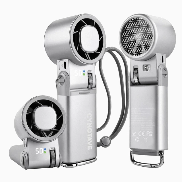 Main image of Cynotave Handheld Fan (Matte Silver-White (Aluminium))