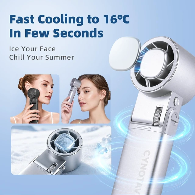 Alt view image 3 of 7 - Cynotave Handheld Fan (Matte Silver-White (Aluminium))