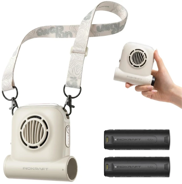 Main image of InoKraft Waist Fan with 2 Swappable 4Ah Batteries | Portable Rechargeable Fan for Hiking & Travel, Clip-On Waist Fan, Extended Runtime for Long Trips, 49 ft/s Turbo Airflow