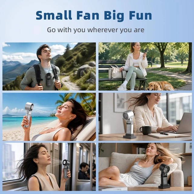 Alt view image 6 of 7 - Cynotave Handheld Fan (Matte Silver-White (Aluminium))
