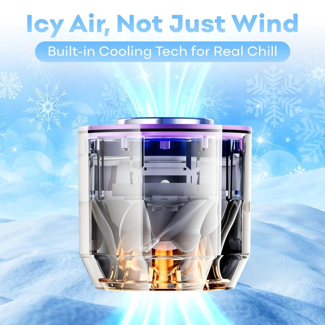 Alt view image 4 of 7 - Portable Handheld High Speed Turbo Fan for Indoor/Outdoor,4000mAh Handheld Personal Pocket Fan for Powerful Airflow,15Hrs,100 Speeds Adjustable,Digital Display,Gifts Travel,Outdoor Activites,Camping