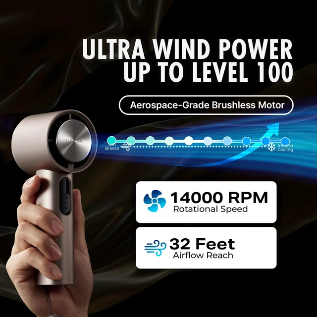 Alt view image 5 of 7 - LUMENA FAN JET ULTRA PLUS Rechargeable Handheld Fan, Cooling Plate (Beige) | Peltier cooling at all 10 speeds, BLDC motor, front display, 4,900mAh battery, up to 18 hours, USB-C