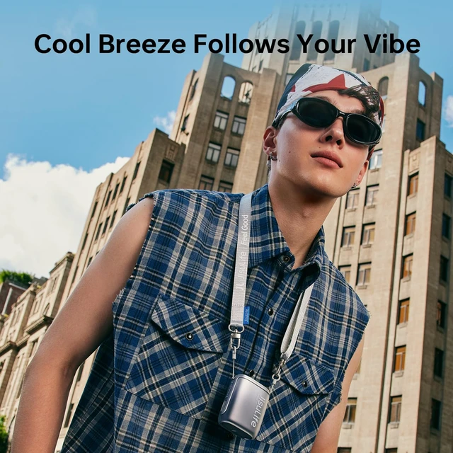 Alt view image 5 of 7 - Portable Neck Fan 100 Speeds 40000RPM, Wearable Waist Clip on Fan | 16H Runtime, 4500mAh USB Rechargeable & LED, Personal Mini Cooling Fan, Gift for Women Outdoor/Travel/Camping/Vacation-Black