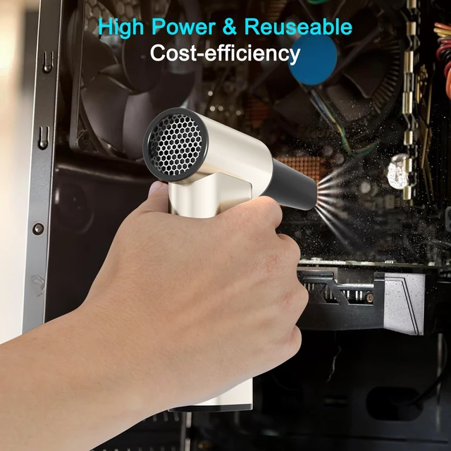Alt view image 2 of 6 - Compressed Air Duster-310,000RPM Cordless Air Blower, ell Phone Charger | 4 Gear Adjustable Turbo Fan, Super Power Electric Air Duster, for Computer, Keyboard, Outdoor, House and Car