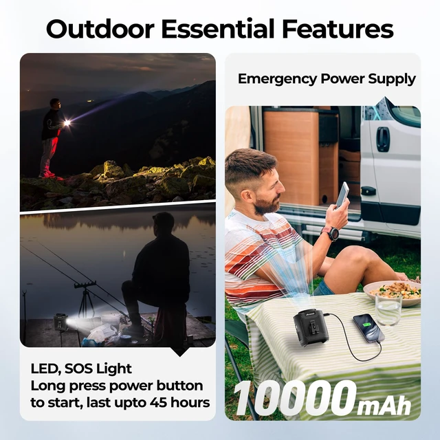 Alt view image 3 of 7 - AMACOOL Portable Waist Fan Clip On, 10000mAh Wearable Shirt Fan | Gifts for Men Dad Husband, Rechargeable Powerful Belt Fans, Birthday Gifts for Women Jobsite Travel Camping Essentials 2026