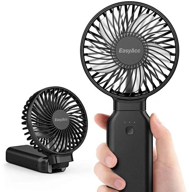 Main image of EasyAcc Portable Handheld Fan, 10000mAh + 53H Cooling Time+ ODM Durrable + with Hands-Free Camera Strap + 4 Speeds, Rechargeable Handheld Fan for Travel Outdoor