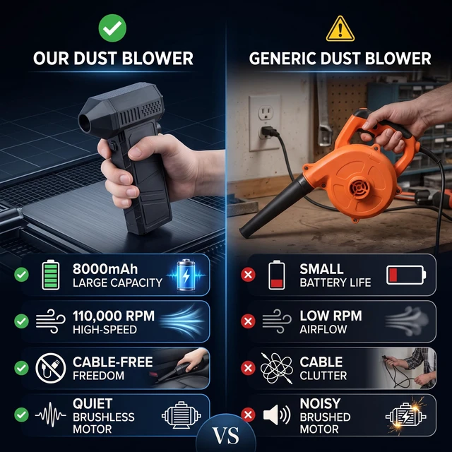 Alt view image 2 of 7 - 110000RPM Mini Jet Fan, Handheld Air Duster for Car Home Computer | 110000RPM Blow and Suction, Aviation Aluminum Alloy Turbo, 13 Blades