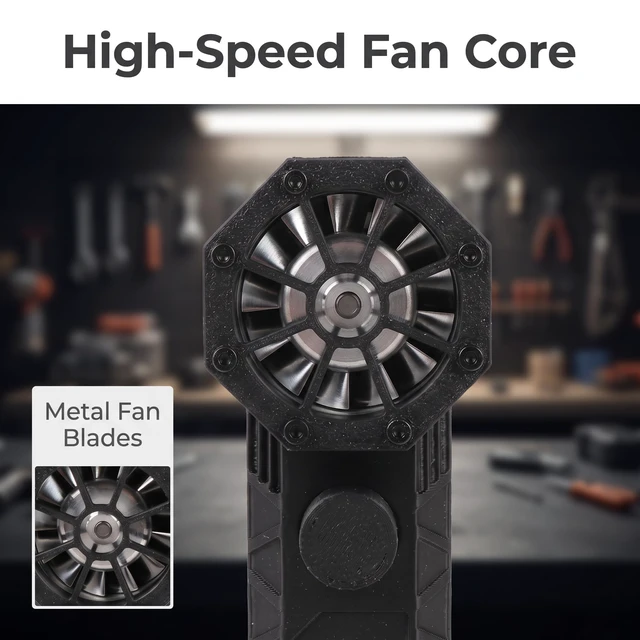 Alt view image 6 of 7 - 110000RPM Mini Jet Fan, Handheld Air Duster for Car Home Computer | 110000RPM Blow and Suction, Aviation Aluminum Alloy Turbo, 13 Blades