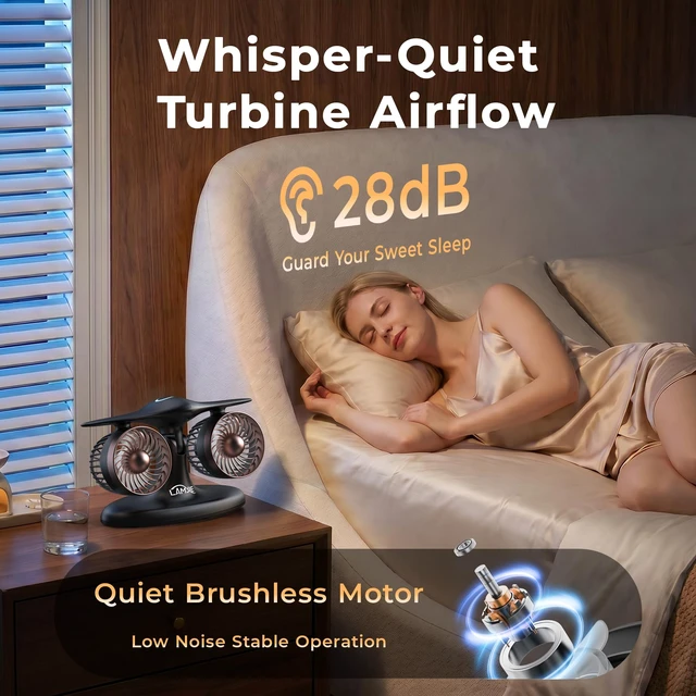 Alt view image 7 of 7 - LAMJIE Jet Engine Desk Fan for Office, Rechargeable Table Fan Gift for Men | Aviation turbine design, USB-C rechargeable, 18-hour runtime, quiet desktop cooling, luxury gift box