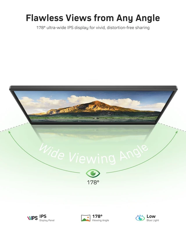 Alt view image 3 of 7 - WCV Portable Monitor 15.6 Inch 1080P USB-C HDMI Ultra-Slim Travel Monitor with Kickstand, Compatible with Xbox, Laptop, PC, Mac Phone, PS, Swich IPS Ultra-Thin Zero Frame Gaming Monitor