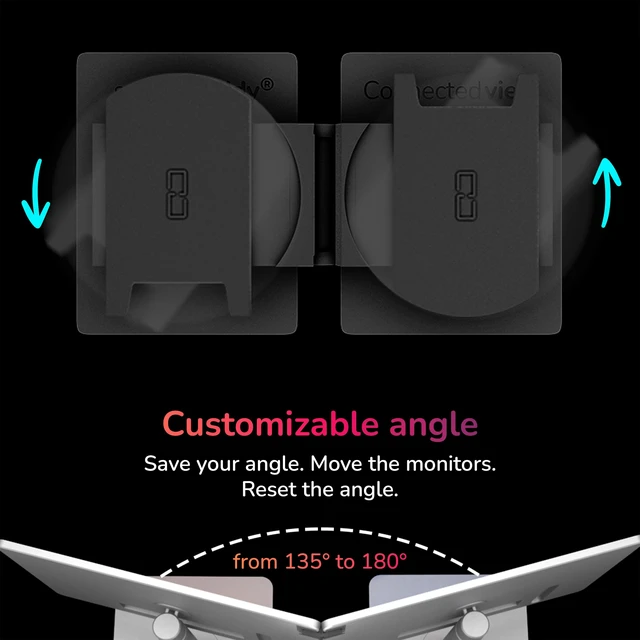 Alt view image 5 of 7 - screenbuddy Monitor Connector Set of 2 Magnetic Clips for Dual & Multi Monitor Alignment, Computer and Gaming Equipment, Made in Germany
