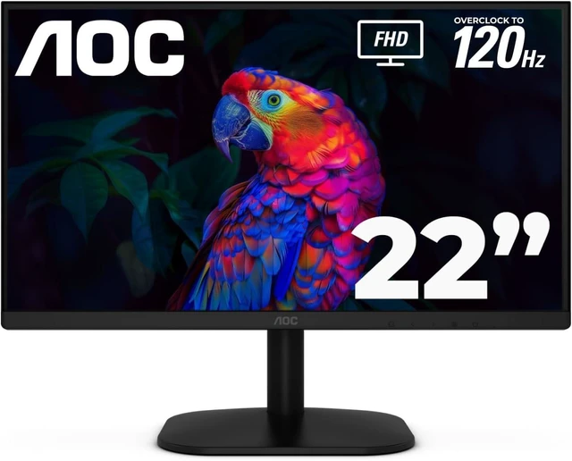 Main image of AOC 22 Inch Computer Monitor FHD 120Hz Overclocked VA HDR, 22B35HM23 | 1920×1200 LED Monitor, 60Hz, 0.5ms, Built-in dual Speakers, Kickstand, VESA, Low Blue Mode, 3-Year Warranty