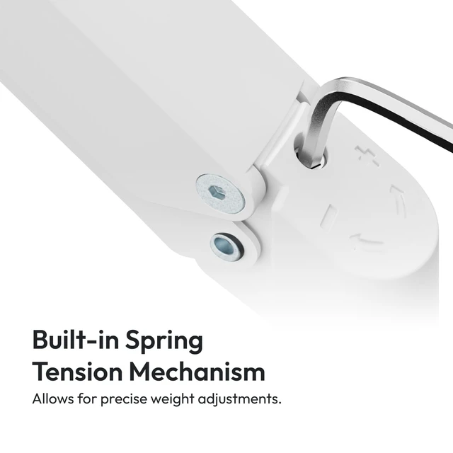 Alt view image 3 of 7 - Pixio PS1D Wave White Dual Monitor Arm Stand Desk Mount - Fits up to 32 inches Monitors and up to 19.8lbs. VESA Compatibility and Integrated Cable Management