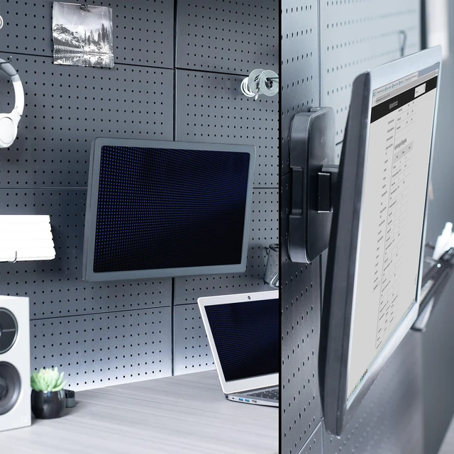 Alt view image 5 of 7 - VIVO Black Magnetic 13-34 in Monitor Mount for Steel Surfaces, MOUNT-MAG01 | Computer Monitor VESA Mount with Built-in Magnet, Holds up to 17.6 lbs on Surfaces Over 1.5mm Thick