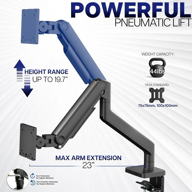 Alt view image 3 of 7 - VIVO Heavy Duty Aluminum Ultrawide Monitor Tension Arm for up to 49 inch Screens, Holds 44 lbs, Premium Desk Mount Stand Designed for Samsung Odyssey G9 and More, Black, STAND-V101V