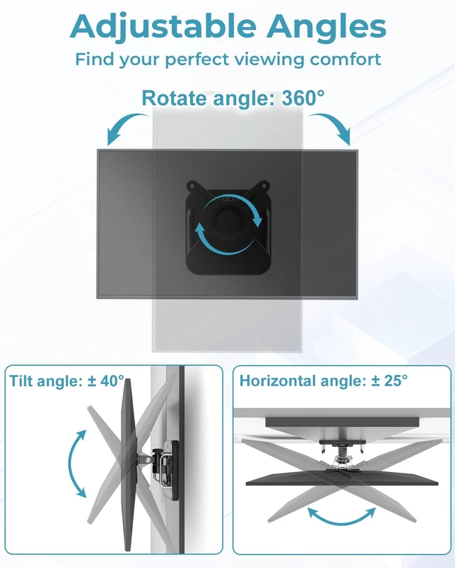 Alt view image 3 of 7 - Magnetic Monitor Mount for 13"to 34Screen Adjustable 360° Rotate Monitor Holder for Metal Surface with Handle Hold Up to 22LBS 75x75 or 100x100 VESA Screen Mounting Bracket for Metal Cabinet, Fridge