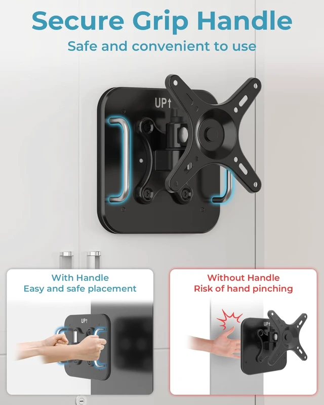 Alt view image 4 of 7 - Magnetic Monitor Mount for 13"to 34Screen Adjustable 360° Rotate Monitor Holder for Metal Surface with Handle Hold Up to 22LBS 75x75 or 100x100 VESA Screen Mounting Bracket for Metal Cabinet, Fridge