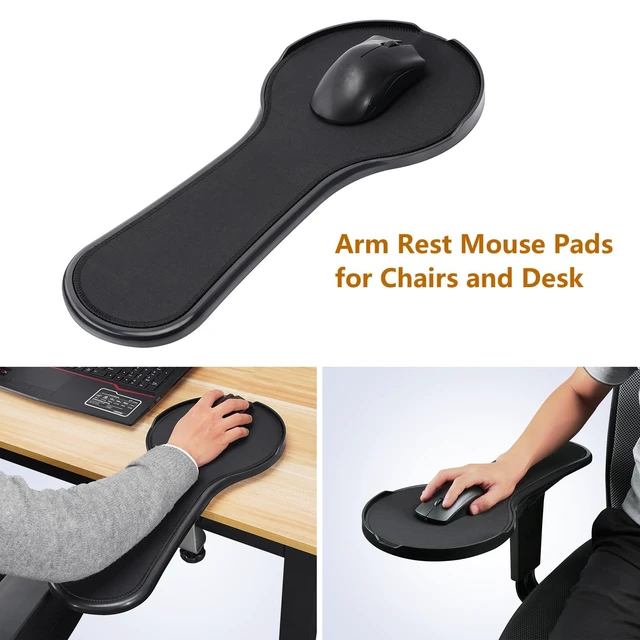 Alt view image 2 of 6 - YuPinDiZu Upgrade Chair arm Mouse pad, Ergonomic Arm Rest Mouse Pads for Chairs and Desk, Adjustable Mouse Tray,Forearms Pressure Relief Computer Desk Extender, Black (BlackYU8351)