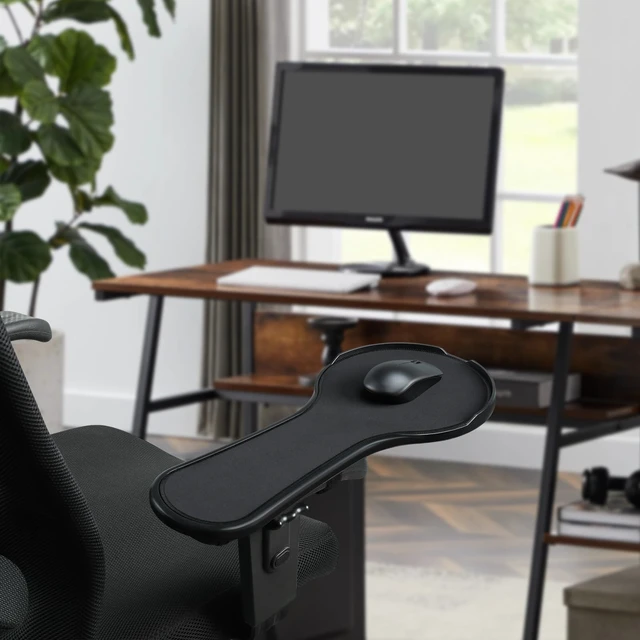Alt view image 5 of 6 - YuPinDiZu Upgrade Chair arm Mouse pad, Ergonomic Arm Rest Mouse Pads for Chairs and Desk, Adjustable Mouse Tray,Forearms Pressure Relief Computer Desk Extender, Black (BlackYU8351)