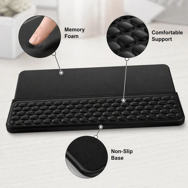 Alt view image 4 of 7 - Ergonomic Keyboard Wrist Rest, Metal Phone Stand, Mouse Pad with Wrist Rest | Desk Accessories for Men and Gamer Gifts, Ergonomic Keyboard Wrist Rest and Mouse Pad Wrist Support Set