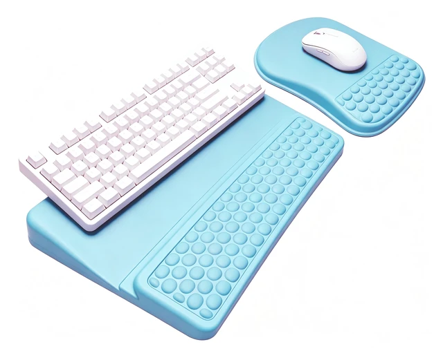 Main image of WENPIC Keyboard Wrist Rest -Ergonomic Keyboard Stand with Wrist Rest- with Carpal Tunnel Pain Relief Massage Bumps and Full Memory Gel Design - Ideal Frequent Computer (Blue)