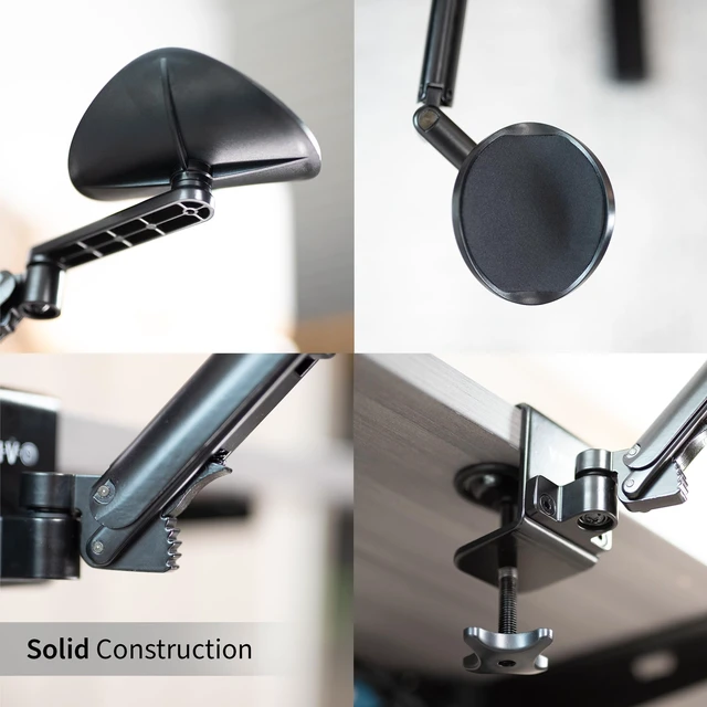 Alt view image 4 of 7 - VIVO Clamp-on Adjustable Arm Rest | 360° Rotation, Universal Desk Cradle, Elbow Cushion Armrest, Above Table Extension Platform Arm Support, Black, MOUNT-ARM01