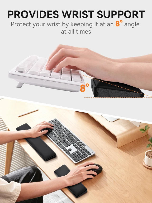 Alt view image 3 of 7 - Cooling Gel Wrist Rest Set, Compact Keyboard & Mouse Wrist Support Pad | Ergonomic Wrist Support, Non-Slip Palm Rest, Provides Wrist Protection to Relieve Pain & Prevent Injuries, Comfortable Typing